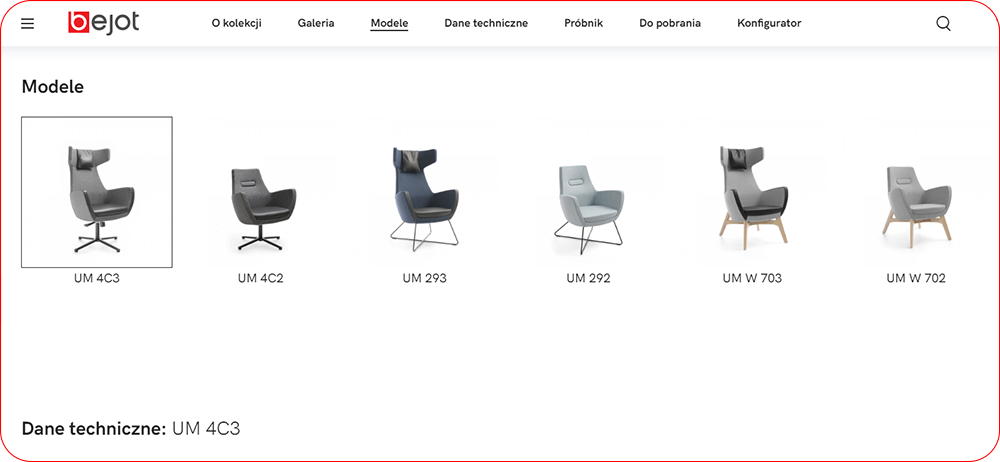 Widok wszystkich modeli danego produktu